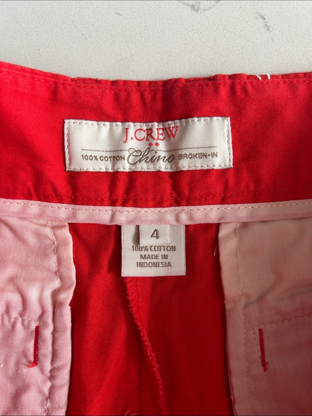J. Crew Flamingo Embroidered Red Women's Shorts - Picture 2 of 5